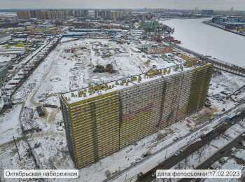 жилой комплекс Октябрьская набережная ход строительства - Февраль 2023
