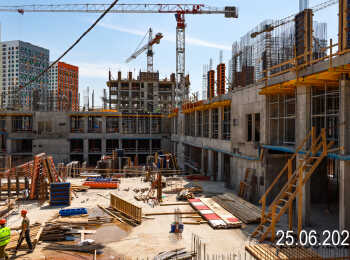 фото строительства жк Бунинские кварталы Июнь 2023
