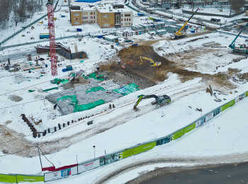 фото строительства жк Одинбург Февраль 2024