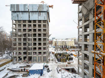фото строительства жк Level Бауманская Январь 2024