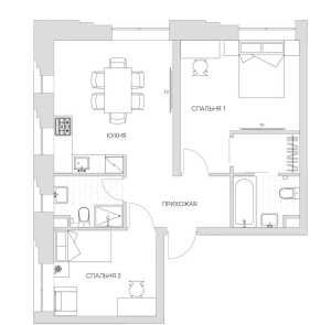 Планировка однокомнатной квартиры в Nice-loft