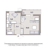 Планировка 1-комнатной квартиры в Парк Легенд