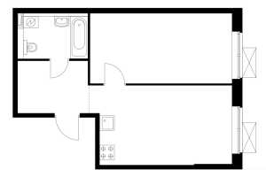 Планировка 1-комнатной квартиры в Второй Нагатинский