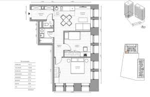 Планировка 2-комнатной квартиры в Baires