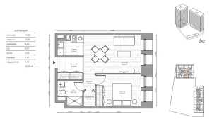 Планировка 1-комнатной квартиры в Baires
