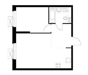 Планировка 1-комнатной квартиры в Кронштадтский 14