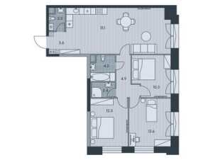 Планировка 4-комнатной квартиры в Ever - тип 1