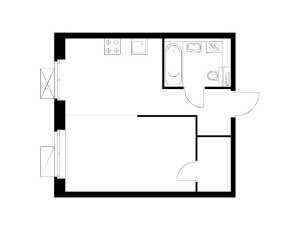 Планировка 1-комнатной квартиры в Перовское 2