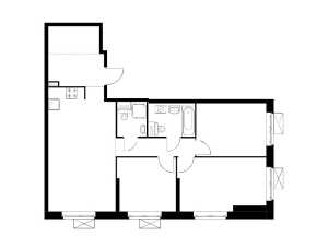 Планировка 3-комнатной квартиры в Перовское 2