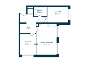 Планировка 3-комнатной квартиры в Dom Smile