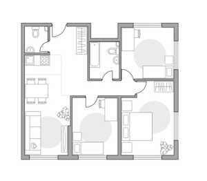 Планировка 3-комнатной квартиры в Тринити-2