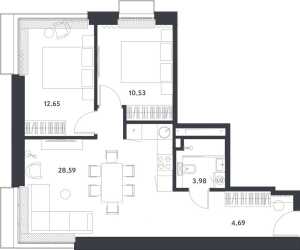 Планировка 2-комнатной квартиры в Измайловский парк