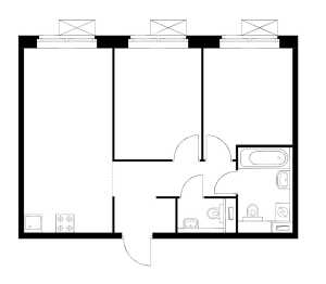 Планировка 2-комнатной квартиры в Кольская 8