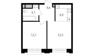 Планировка 2-комнатной квартиры в Михалковский