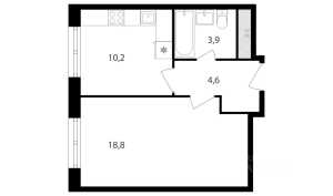 Планировка 1-комнатной квартиры в Михалковский