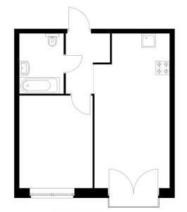 Планировка 1-комнатной квартиры в Барклая 6