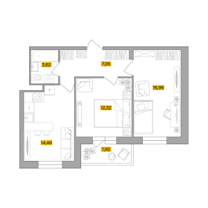 Планировка 3-комнатной квартиры в Радость