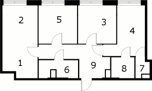 Планировка 4-комнатной квартиры в Voxhall - тип 1