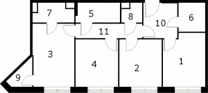 Планировка 3-комнатной квартиры в Voxhall