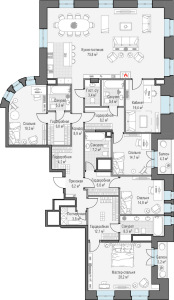 Планировка 4-комнатной квартиры в Чистые Пруды (Sminex) - тип 3