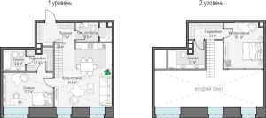 Планировка 4-комнатной квартиры в Чистые Пруды (Sminex) - тип 1