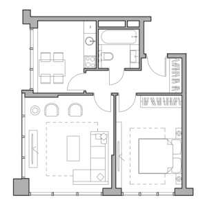 Планировка 3-комнатной квартиры в UNO.Головинские пруды