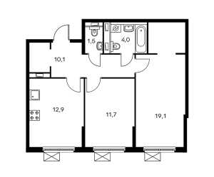 Планировка 2-комнатной квартиры в Ильинские луга