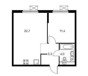 Планировка 1-комнатной квартиры в Ильинские луга