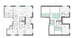 Планировка 4-комнатной квартиры в Коллекция клубных особняков Ильинка 3/8 - тип 1