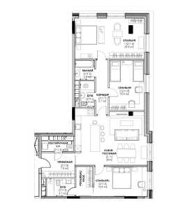Планировка 4-комнатной квартиры в Sole Hills - тип 1