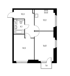 Планировка 3-комнатной квартиры в Столичные поляны