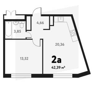 Планировка двухкомнатной квартиры в Южное Пушкино
