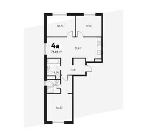 Планировка 4-комнатной квартиры в Южное Пушкино - тип 1