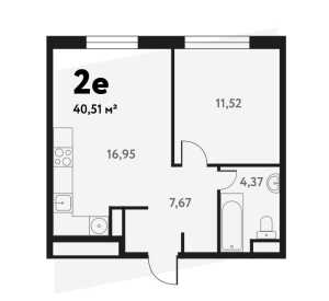 Планировка 2-комнатной квартиры в Южное Пушкино