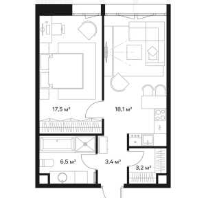 Планировка 1-комнатной квартиры в Союз