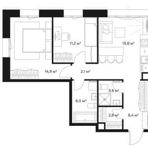 Планировка 2-комнатной квартиры в Союз