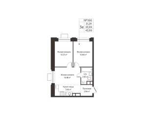 Планировка 3-комнатной квартиры в Каштановая Роща