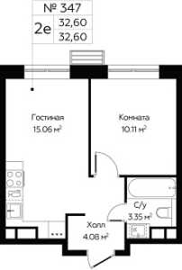 Планировка 2-комнатной квартиры в Октябрьская, 98