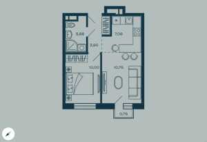 Планировка 1-комнатной квартиры в М_5