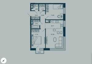 Планировка 2-комнатной квартиры в М_5