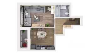 Планировка 1-комнатной квартиры в Планерный квартал
