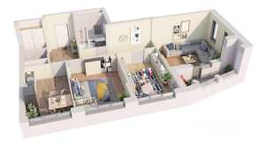 Планировка 3-комнатной квартиры в Планерный квартал