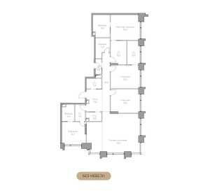 Планировка 4-комнатной квартиры в Luzhniki Collection - тип 1