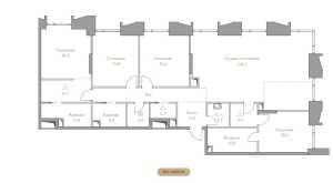 Планировка 4-комнатной квартиры в Luzhniki Collection - тип 2