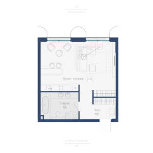 Планировка 1-комнатной квартиры в Мюр & Мерилиз
