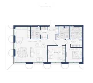Планировка 3-комнатной квартиры в Мюр & Мерилиз