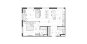 Планировка 3-комнатной квартиры в Oro