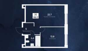 Планировка 1-комнатной квартиры в Era