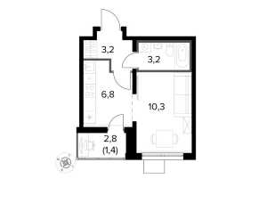 Планировка 1-комнатной квартиры в 1-й Донской