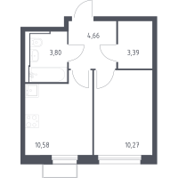 Планировка 1-комнатной квартиры в Строгино
